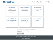 Tablet Screenshot of myfooddata.com